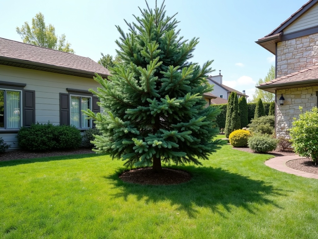 The same yard cleaned up and the hazardous tree neatly removed